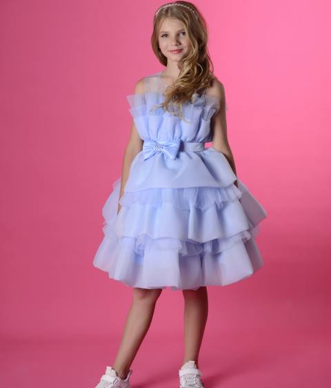 Зефирка платье нарядное голубой LilaStyle