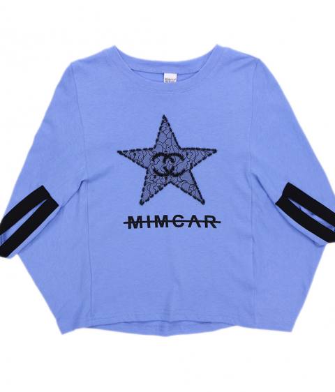 901233 Футболка голубая со звездой MimCar