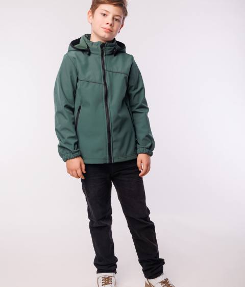 Патриот куртка из софтшелла зеленый Uki Kids