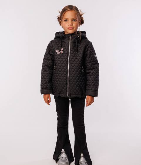 Нелли Куртка для девочки черная (104-128) Uki Kids