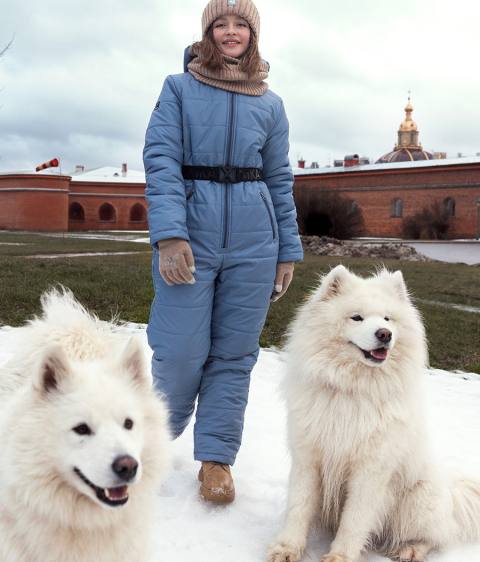 8з5223 Комбинезон зимний голубой лед Nikastyle